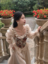 cybergoth dress to impress Autumn New French Retro Court Style round Neck Bubble Long Sleeve Princess Dress Fairy Dress