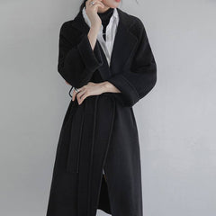 simple winter outfits Maillard Double-Sided Fleece Mid-Length over-the-Knee Woolen Coat Women's Small Slimming Autumn and Winter Woolen Coat Fashion