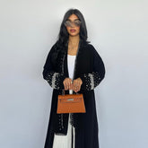 dress to impress outfits Women's Long Dress Dubai Rhinestone Bubble Bead Cardigan Robe Middle East Dress with Headscarf