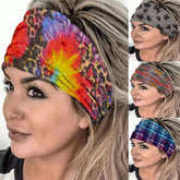 hipster Personalized Striped Printed Yoga Sports Wide Elastic Hair Band Face Wash Women Headband Headdress