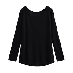 2000s fashion Wind Micro Revealed Shoulder Width Loose Long-Sleeved T-shirt Summer Fashion Comfortable All-Match Pullover Blouse Dance Top for Women