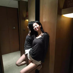 2000s fashion Hot Girl Large Neckline Long-Sleeved T-shirt Women's Autumn New Bottoming Shirt U Collar Sexy Top