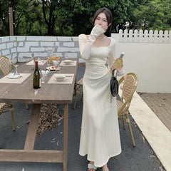 suit Mechanism Fabric Long Sleeve a Swing Dress Autumn Gentle Lady Style Dress