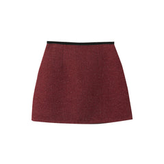 tailgate outfit women New Year Red Shiny Bright Sheath Skirt Women's High Elegant Slimming Skirt Women