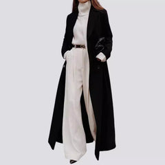 2000s fashion Autumn and Winter Women's Casual Long Solid Color Warm Woolen Coat Overcoat