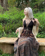 western outfits women Spring and Summer New Fashion Women's Mulberry Silk Printed Skirt Large Hem Pleated Skirt Long Skirt