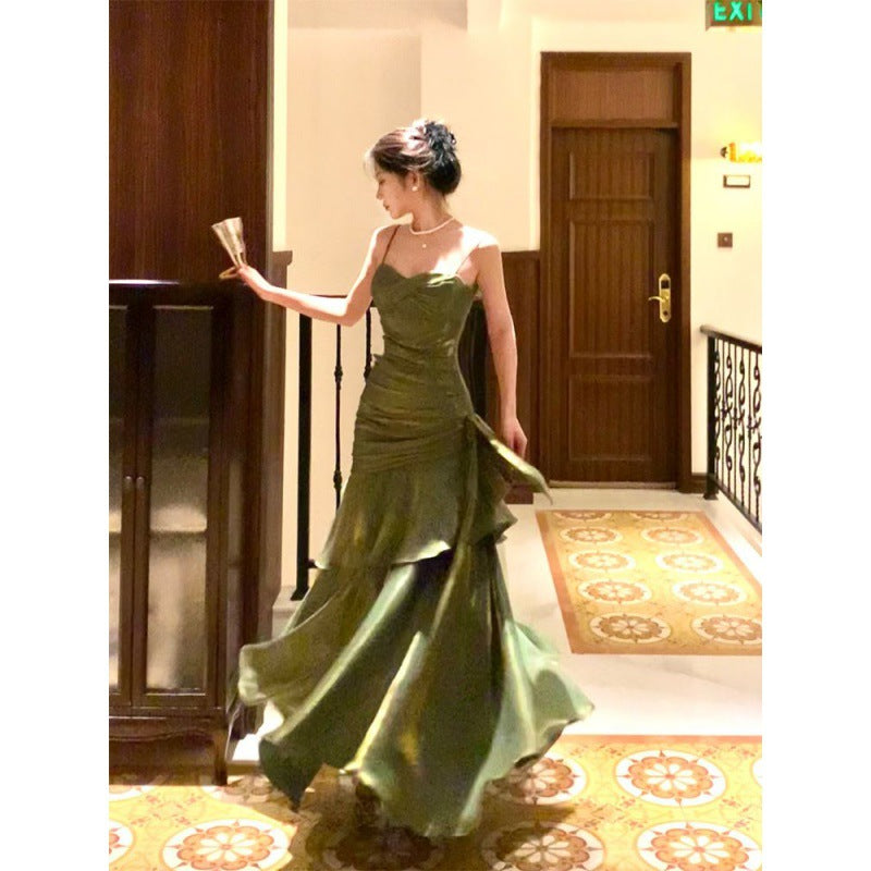 alien invasion dress to impress Ceremony Dress Light Luxury Niche High-End Sling Dress High-Grade Dress