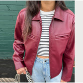 fall outfits women Short Zipper Leather Coat 2024 Fashionable Autumn and Winter Women's Personalized Street Jacket