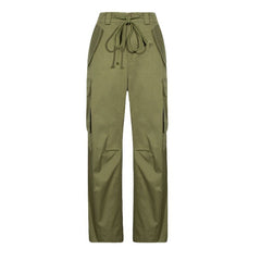 birkenstock clogs outfit fall Overalls Women's Personalized Street Casual Loose Slimming Lace-up Multi-Pocket Trendy Straight