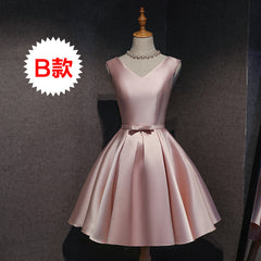 prom dresses Bridesmaid Dress Short Pink New Autumn Sisters Dress Bridesmaid Group Banquet Evening Dress Host Dress