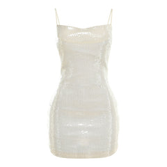 divine being dress to impress Women's Wish Autumn and Winter New Solid Color Sexy Sling High Waist Sheath Sequins Dress