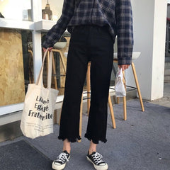 2000s fashion Plus Size American Style Distressed Straight Wide-Leg Jeans Women's Spring and Autumn New Loose Retro Casual All-Match Mopping Trousers