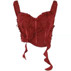 detective vs suspect dress to impress Niche Design Sweet and Spicy Style Tube Top Camisole with Chest Pad Fashion Inner Sunset Rose Short Top