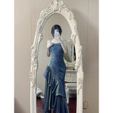 womens fashion Princess Fishtail Dress Wedding Banquet Ceremony Daily Party High-End Suspender Evening Dress