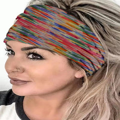 hipster Personalized Striped Printed Yoga Sports Wide Elastic Hair Band Face Wash Women Headband Headdress