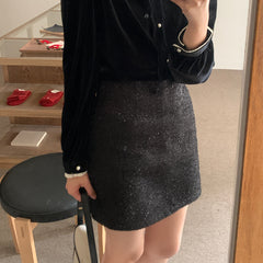 tailgate outfit women New Year Red Shiny Bright Sheath Skirt Women's High Elegant Slimming Skirt Women
