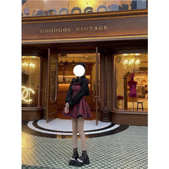 rave outfits 2024 Retro Waist Slimming Embossed Suspenders Dress + Niche Fashion Black Shirt Two-Piece Set Suit