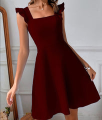 BXOXO - Ruffle Sleeveless Tie-back Mini Dress