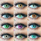 BXOXO 1 Pair Halloween Lenses Color Contact Lenses Cosplay Blue Contact Lenses for Fashion party Lens Green Contact Lens
