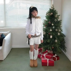 BXOXO American Style Fluffy Hoodie Sweatshirts Spring Autumn New Loose Zipper Tops Women Y2k Grunge Long Sleeve Sweatshirt Mujer