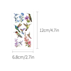BXOXO 10pcs/set Hummingbird Tattoo Sticker Daily Body Decoration Temporary Tattoo Stickers