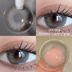BXOXO - 2PCS Beauty Brown Color Contact Lenses for Eyes Myopia Eye Color Lenses with Diopters Natural Pupils Mystical Blue Lens