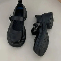 BXOXO Chunky Loafers Shoes autumn Women Japanese Style Slip On brown Lolita Shoes Women Fashion Thick Sole Round Toe Uniform Shoe