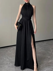 BXOXO Vintage Women Casual A-Line Slim Summer Dress Sleeveless Solid Elegant One Pieces Sexy White Black Vestidos Female Clothings