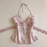 BXOXO American Retro Harajuku Kawaii Fairy Tale Aesthetic Women Camisole Tee Casual Slim Chic Print Sleeveless Crop Top Y2K Streetwear