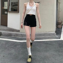 BXOXO - High Waist Zipper Shorts