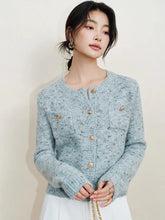 Bxoxo Elegant Women Sweet Cardigan Sweaters Vintage Long Sleeve French Knitted Jacket Fall O Neck Female Single Breasted Retro Tops