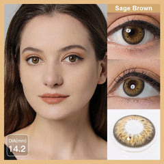BXOXO 1 Pair Natural Colored Contact Lenses Gray Eye Lens Brown Contacts Beauty Pupils Makeup Color Lens With Free Lens Case