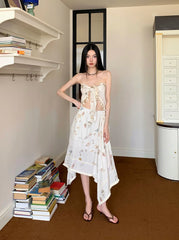 Bxoxo Ocean Seashell Vacation Summer Outfit 2 Pieces Set For Woman Tassels Tube Top And Skirt Set Beach Holiday Outfit 2025