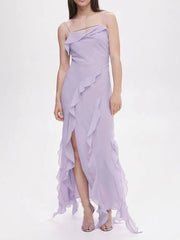 Bxoxo Loungewear Sleeveless Party Dress, Women Summer V-Neck Sexy Fashion Maxi Dress, Slim Solid Bandage Patchwork Ladies Dress