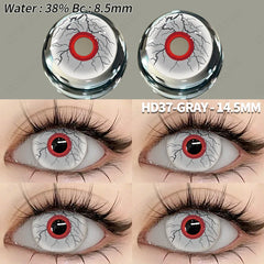 BXOXO 1 Pair Colored Contact Lenses Cosplay Colorful Contact Blue Eyes Contact Anime Red Lenses Halloween white Lenses