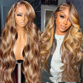 BXOXO Highlight Wig 100% Human Hair 13x6 Hd Lace Frontal Wig Honey Blonde Lace Front Wigs human Hair Body Wave 4x4 5x5 Closure Wig