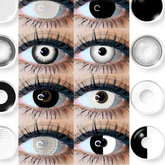 BXOXO 1Pair Color Contact Lenses for Eyes Multicolored Lenses Anime Cosplay Eye Contacts Halloween White Black Lenses Yearly