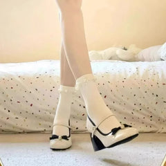 Bxoxo Mary Jane Single Shoes Women's Pearl High Heels Retro Spring New Style French Evening Breeze Style round Toe Rubber Outsole