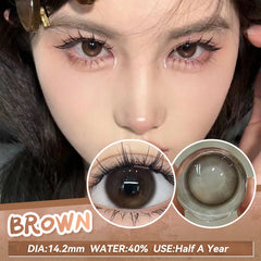 BXOXO New Brown Contact Lenses Beauty Fashion Pupils Eye Color Lenses for Myopia Prescription Colored Contact Lenses 2pc