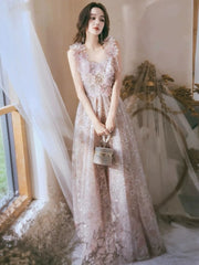 BXOXO Luxury Flower Bridesmaid Dresses Pink Spaghetti Strap Square Collar Beading Bling Bling Fairy Sequins Lace Formal Evening Gowns