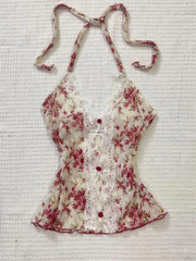 BXOXO Aesthetic Crop Top Women Clothes Kawaii Cute Lace Slim Harajuku Flower Sweet Girl Corset Tops Sexy Y2k Tank Punk Clothing