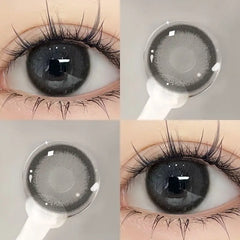 BXOXO 1Pair Myopia -0.00 to -8.00 Colour Contacts Lenses Natural Black Eye Lenses Beauty Pupil Blue Gray Lenses