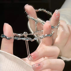 BXOXO Korean Kpop Irregular Chain Bracelet For Women Punk Grunge Geometric Egirl Jewelry