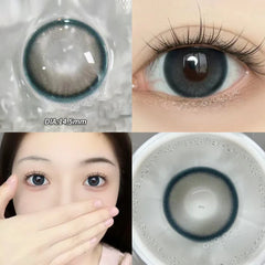 BXOXO -1 Pair Yearly Use Blue Natural Contact Lenses for Eyes Beauty Color Spectacle Lens Comestic Pupil Color Lens Eyes 14.5mm