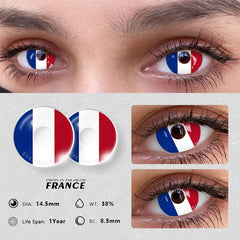 BXOXO 1 Pair Colored Contact Lenses Cosplay Colorful Contact Blue Eyes Contact Anime Red Lenses Halloween white Lenses