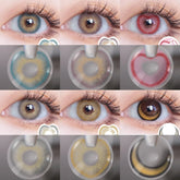 BXOXO 1pair Colored Contact Lenses for Eyes Fashion Blue Lenses Brown Pupils Cosmetic Contacts Yearly Korean Color Contact