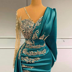 BXOXO prom dresses 2025 Sexy Formal Gowns Sheer Tulle V-Neck Long Sleeves Beading Applique Party Dresses For Lady Celebrity Evening Dress