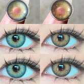BXOXO 1 Pair Colorcon Korean Lenses Colored Contact Lenses for Eyes Green Eye Lenses Fashion Lenses Brown Contact