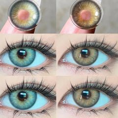 BXOXO 1 Pair Colorcon Korean Lenses Colored Contact Lenses for Eyes Green Eye Lenses Fashion Lenses Brown Contact