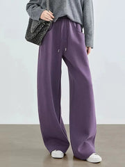 Bxoxo Women Streetwear Purple Sweatpants Loose High Waist Vintage Fall Wide Leg Pant Casual Retro Pockets American Y2K Female Trousers